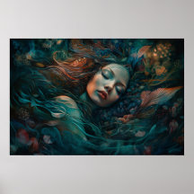 Mermaid sleeping in the reef
