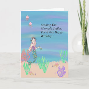 Mermaid Smiles Birthday Card for Child