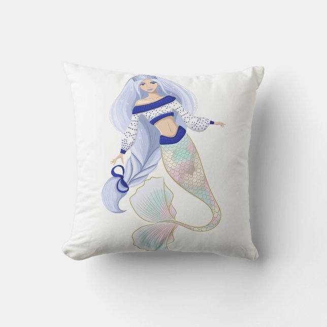 Mermaid Snow Maiden  Cushion (Front)