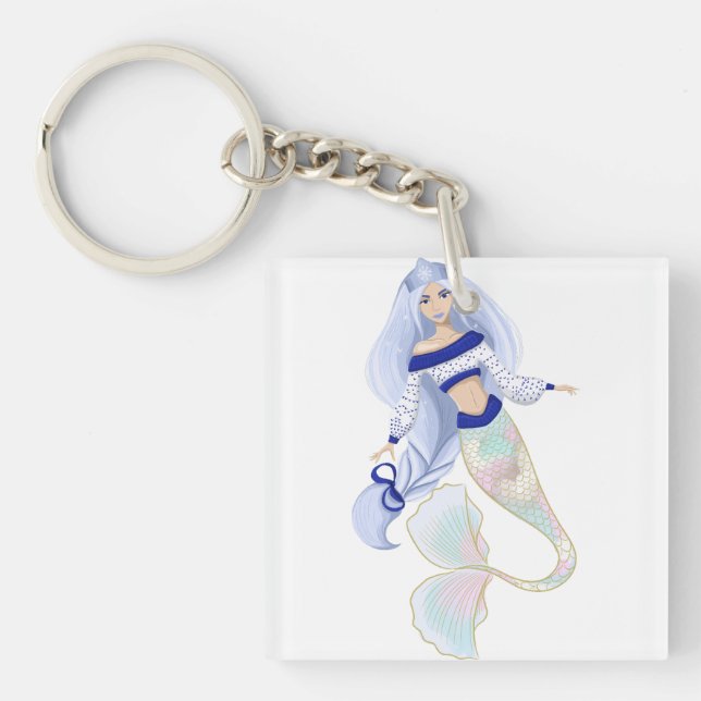 Mermaid Snow Maiden  Key Ring (Front)