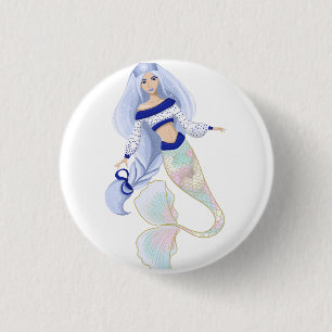 Mermaid Snow Maiden sticker 3 Cm Round Badge