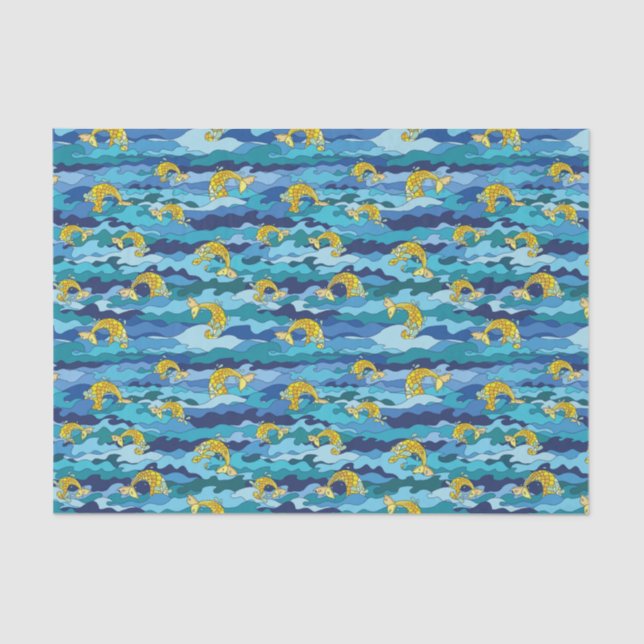 Mermaid Splash Seamless Pattern Tissue Paper (Front)