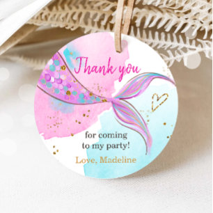 Mermaid Splish Splash Pool Party Girl Birthday Favour Tags