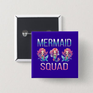 Mermaid Squad 15 Cm Square Badge