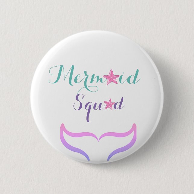 Mermaid Squad 6 Cm Round Badge (Front)