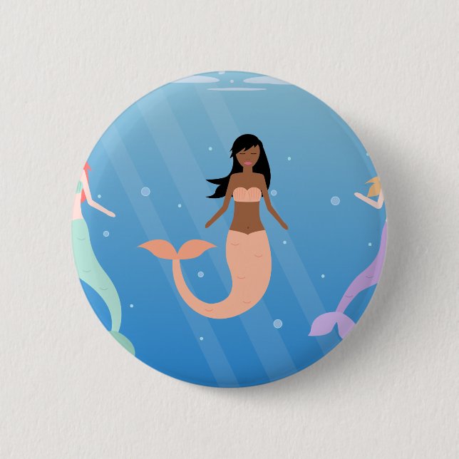 mermaid squad 6 cm round badge (Front)