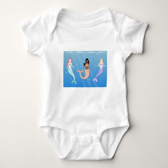 mermaid squad baby bodysuit (Front)