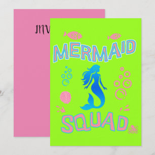 Mermaid Squad Birthday Party Tee, Girls Party, Mer Invitation