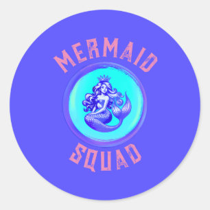 Mermaid Squad Birthday Party Theme Classic Round Sticker