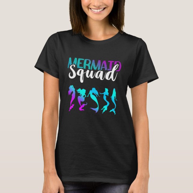 Mermaid Squad Clamshell Mermaid Team Beautiful Mar T-Shirt (Front)