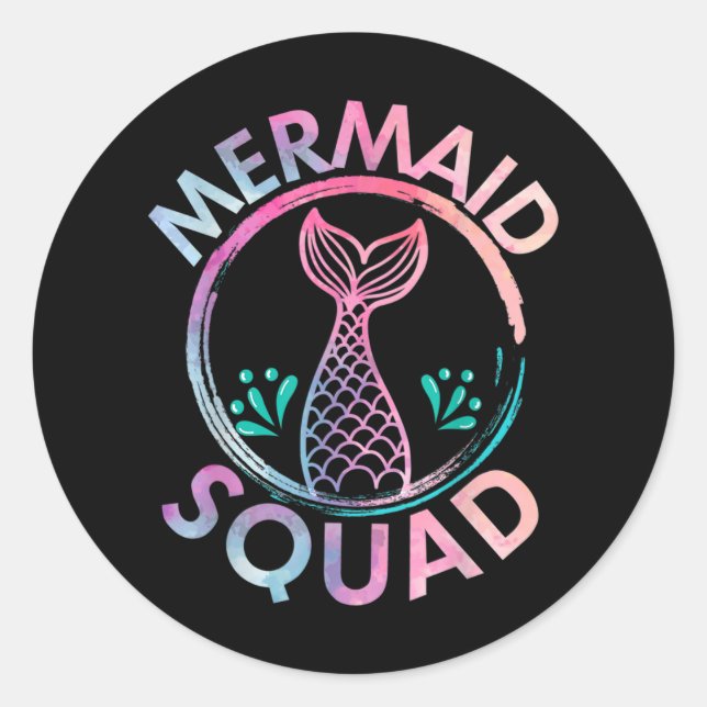 Mermaid Squad Classic Round Sticker (Front)