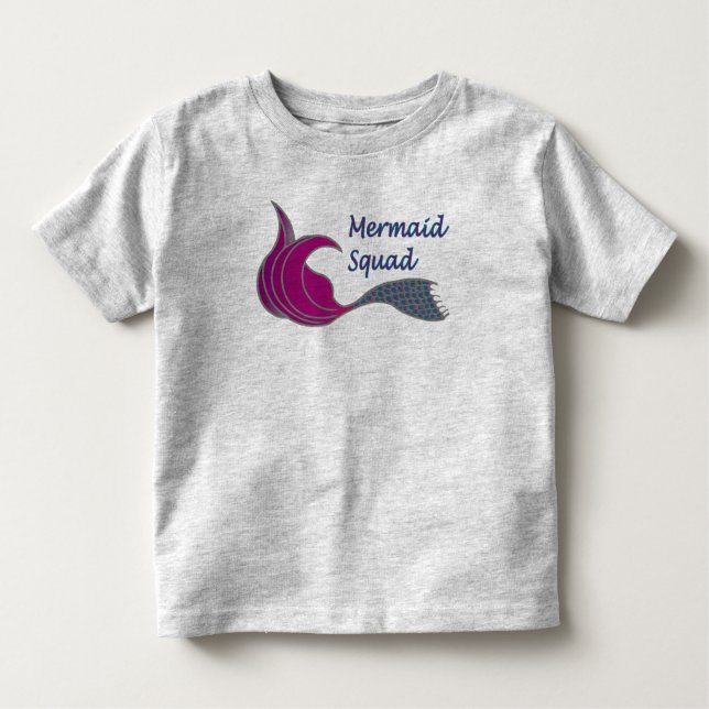 Mermaid Squad in dark pink and teal Toddler T-Shirt (Front)