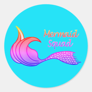 Mermaid Squad in festive colours stickers