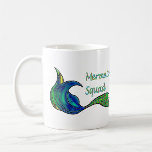 Mermaid Squad in shades of green Coffee Mug