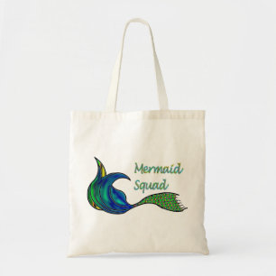 Mermaid Squad in shades of green Tote Bag