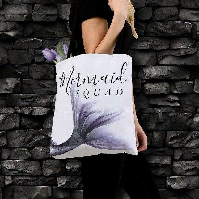 Mermaid Squad | Lavender Purple Chic Bachelorette Tote Bag (Creator Uploaded)
