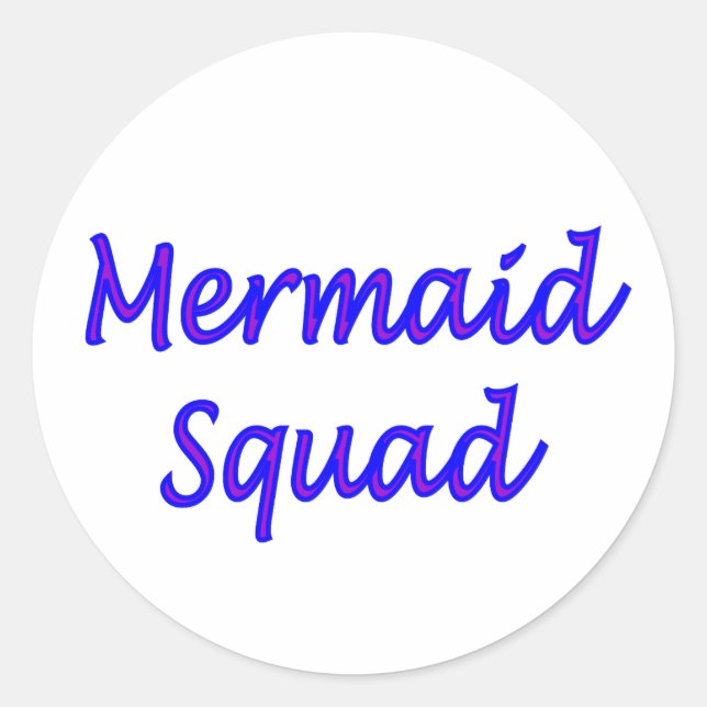 Mermaid Squad lettering on a sticker (Front)