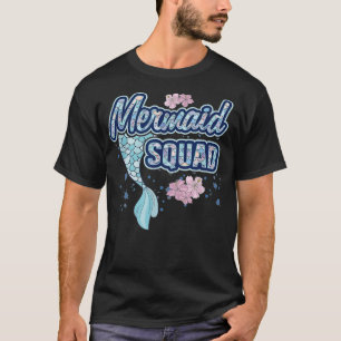 Mermaid Squad Matching Birthday Party irls Mama af T-Shirt