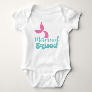 Mermaid Squad, Mermaid Tail, Mermaid Silhouette Baby Bodysuit