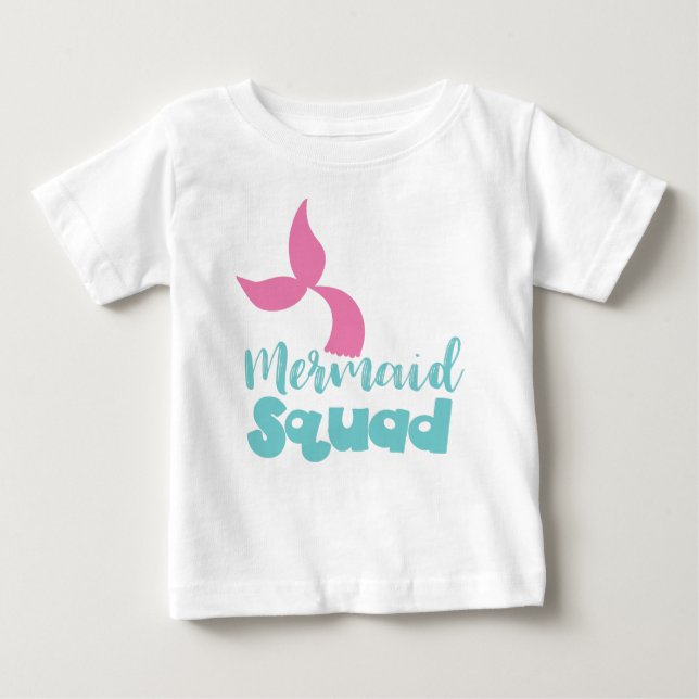 Mermaid Squad, Mermaid Tail, Mermaid Silhouette Baby T-Shirt (Front)