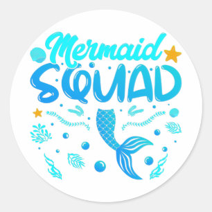 Mermaid Squad Of The Birthday Classic Round Sticke Sticker