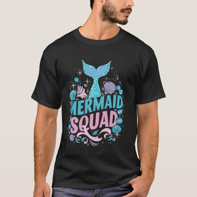 Mermaid Squad Of The Birthday Mermaid Tail Family  T-Shirt (Front)