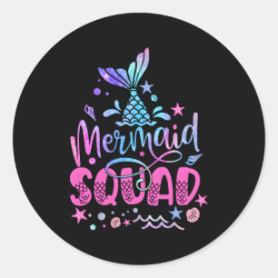 Mermaid Squad Of The Family Mermaid Tail Classic Round Sticker