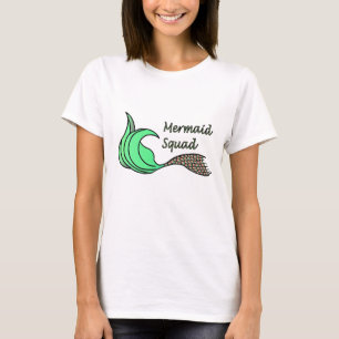Mermaid Squad Orange and Green T-Shirt