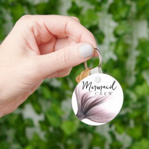 Mermaid Squad Pink Dusty Mauve Bachelorette Key Ring
