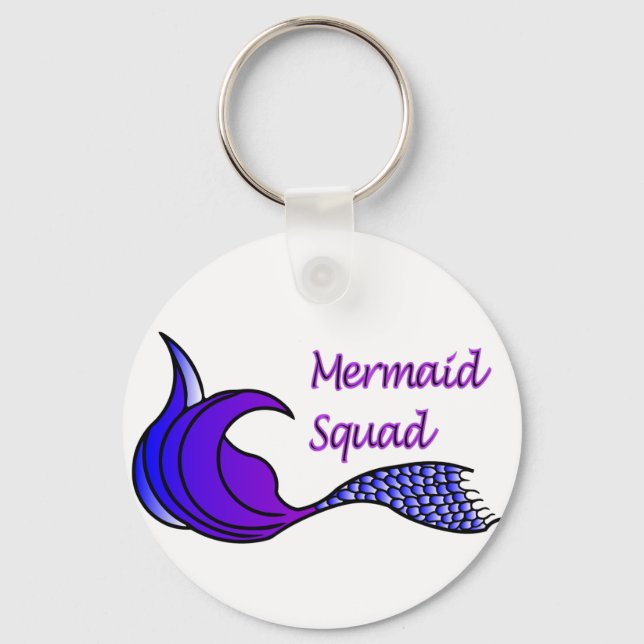 Mermaid Squad purple tail keychain (Front)