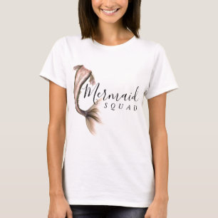 Mermaid Squad   Terracotta Soft Peach Bachelorette T-Shirt