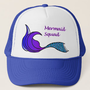 Mermaid Squad with purple and blue tail hat