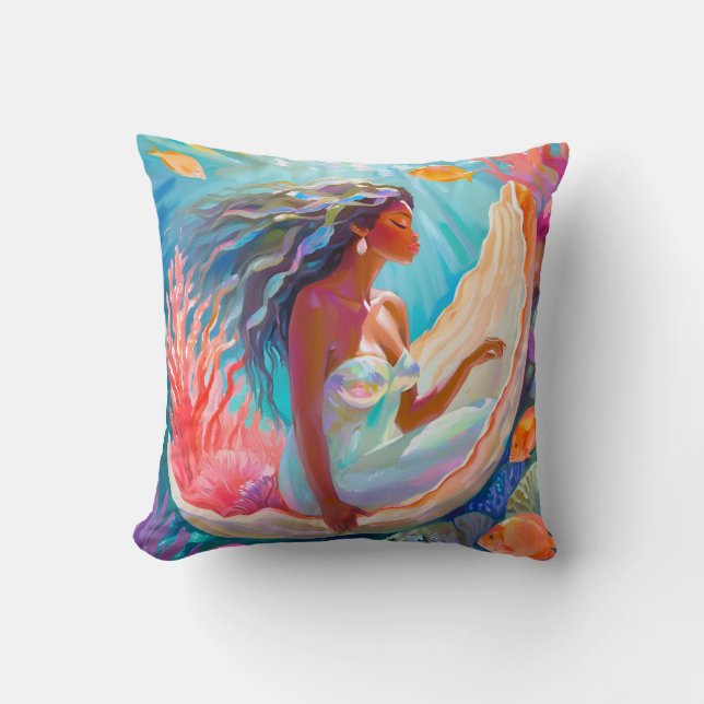 Mermaid  Square Pillow (Front)