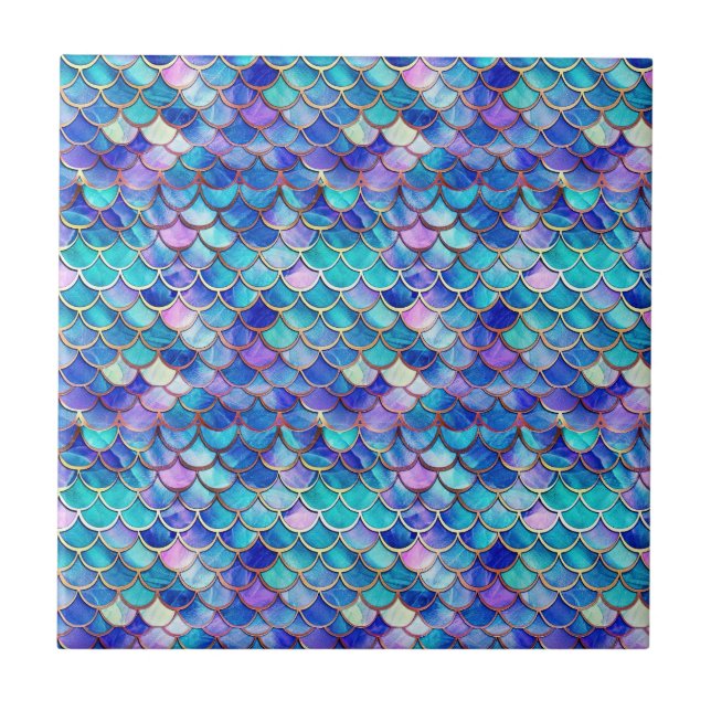 Mermaid Stained Glass Ceramic Tile (Front)