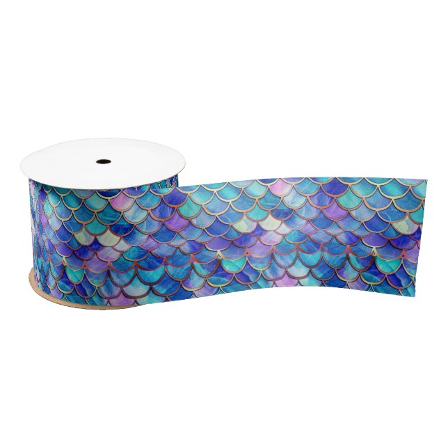 Mermaid Stained Glass Satin Ribbon (Spool)