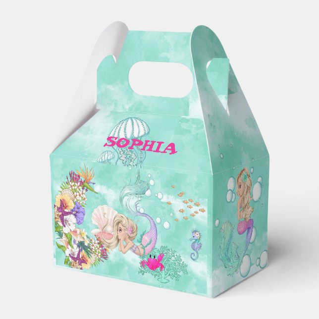 Mermaid Starfish Cute Personal  Favour Box (Front Side)