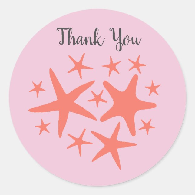 Mermaid Starfish Ocean Beach Party Stickers (Front)