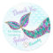 Mermaid sticker Glitter, Under the sea Thank you