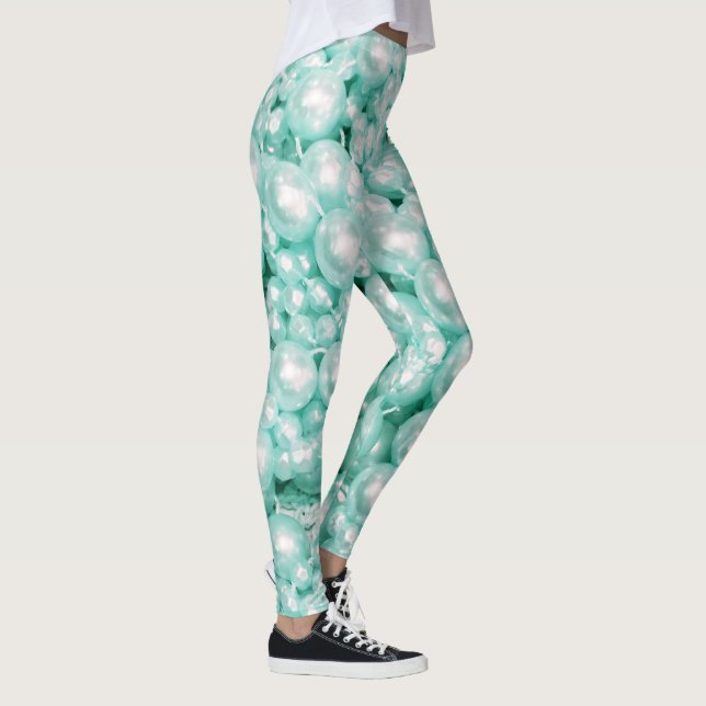 Mermaid string pearls digi-print leggings (Right)