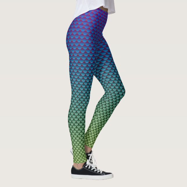 Mermaid Style ~ Blue & Green Leggings (Right)