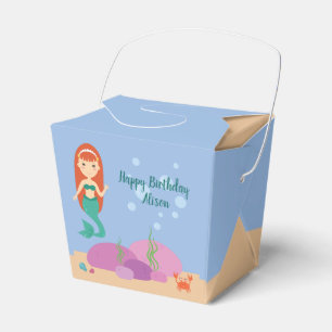 Mermaid summer birthday party favour box for girl