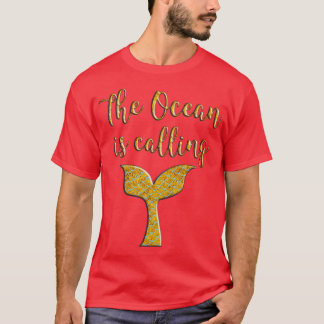 Mermaid Summer Time Gold and Accessories T-Shirt