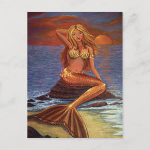 Mermaid Sunset - Postcard
