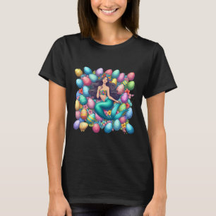 Mermaid Surrounded Happy Easter Day Women Girl T-Shirt