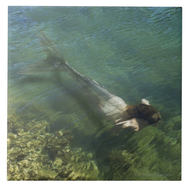 Mermaid swimming underwater tile (Front)