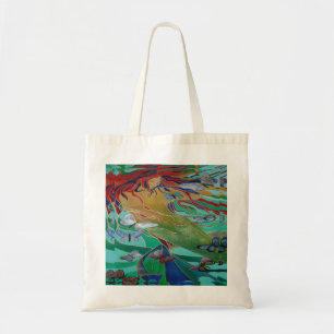 Mermaid Swimming with Butterflies Fantasy Art Tote Bag