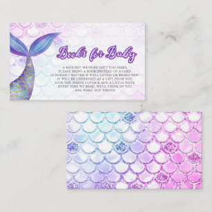Mermaid Tail Baby Shower Book Request Enclosure Card