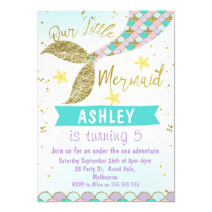 mermaid Tail Birthday invitation