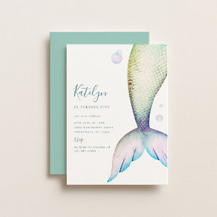 Mermaid Tail Birthday Invitation