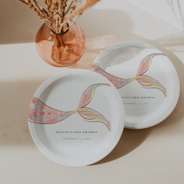 Mermaid Tail Birthday Paper Plates (Creator Uploaded)
